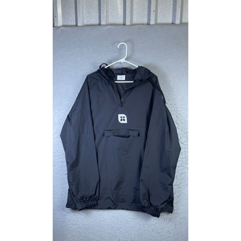 AS Colour Anorak Windbreaker Men Large Black Excellent Grace Houston TX Logo